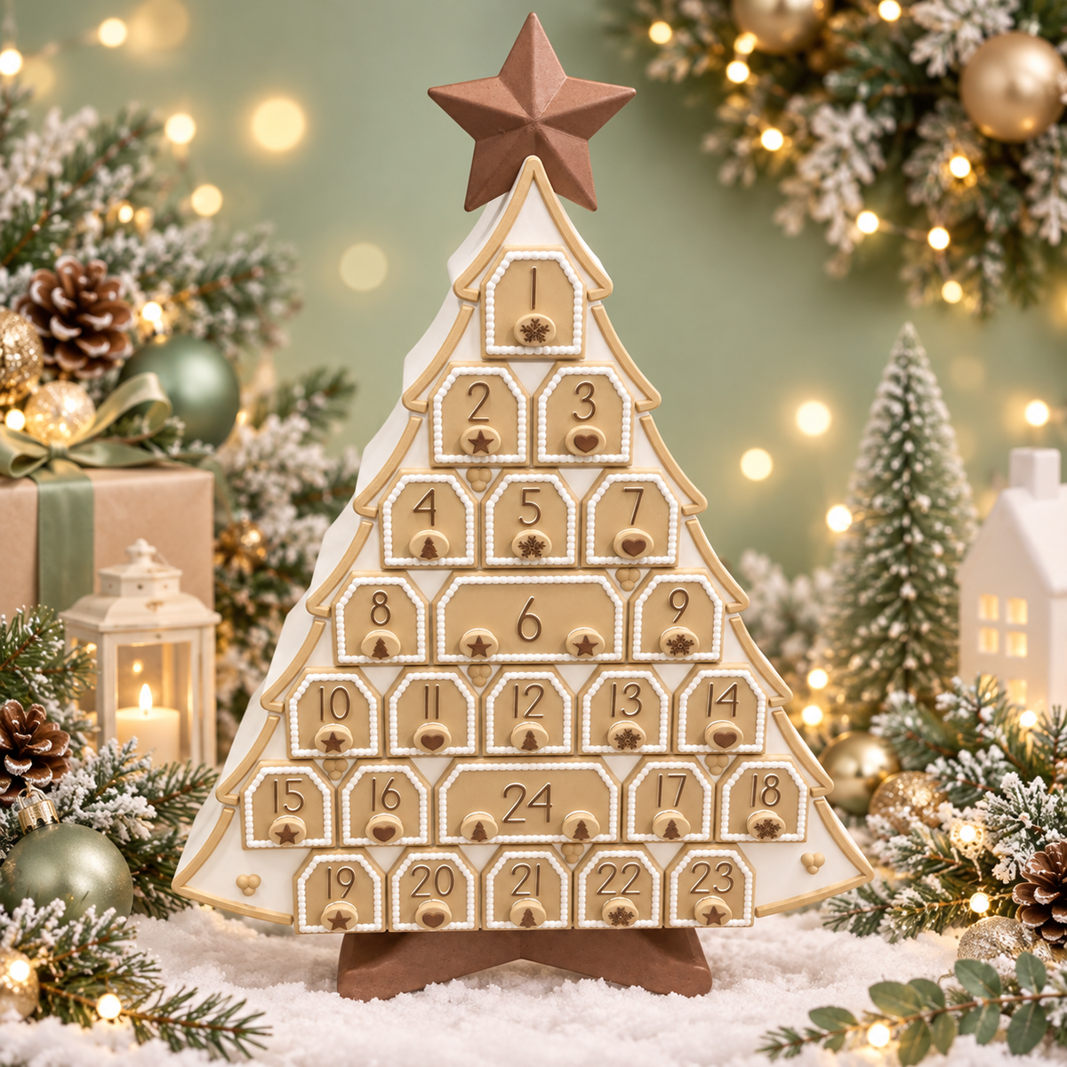 Christmas Tree Advent Calendar – 24 Drawer Reusable Holiday Keepsake