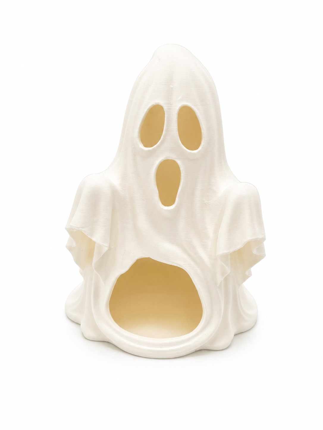 Spooky ghost tea light holder 6 inch 3D printed glowing Halloween candle statue