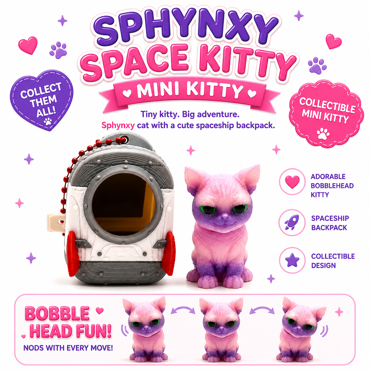 Backpack Bobble Buddies — Keychain Figurines