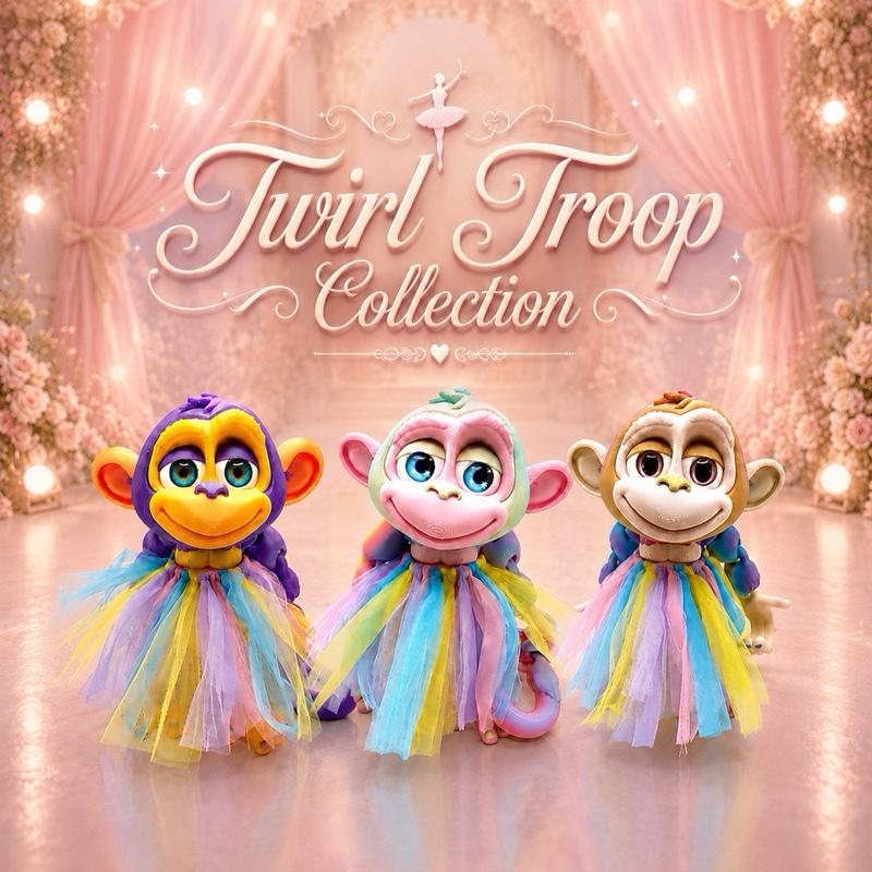 Twirl Troop — 8" Articulated Figurine with Rainbow Tutu