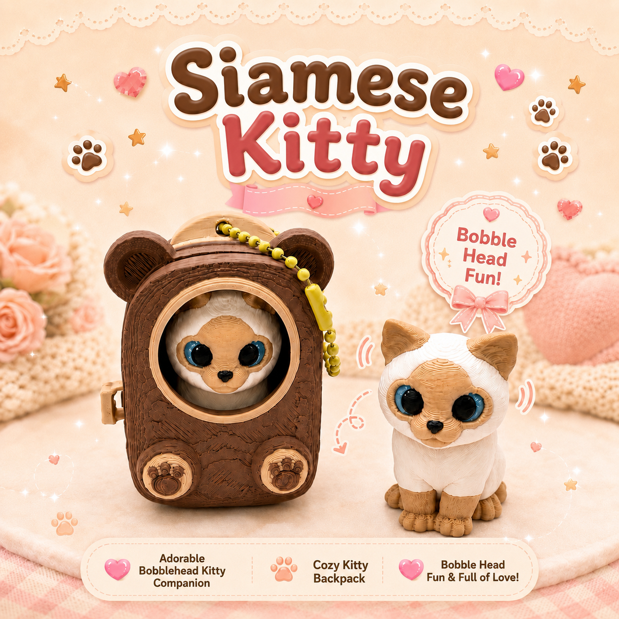 Backpack Bobble Buddies — Keychain Figurines
