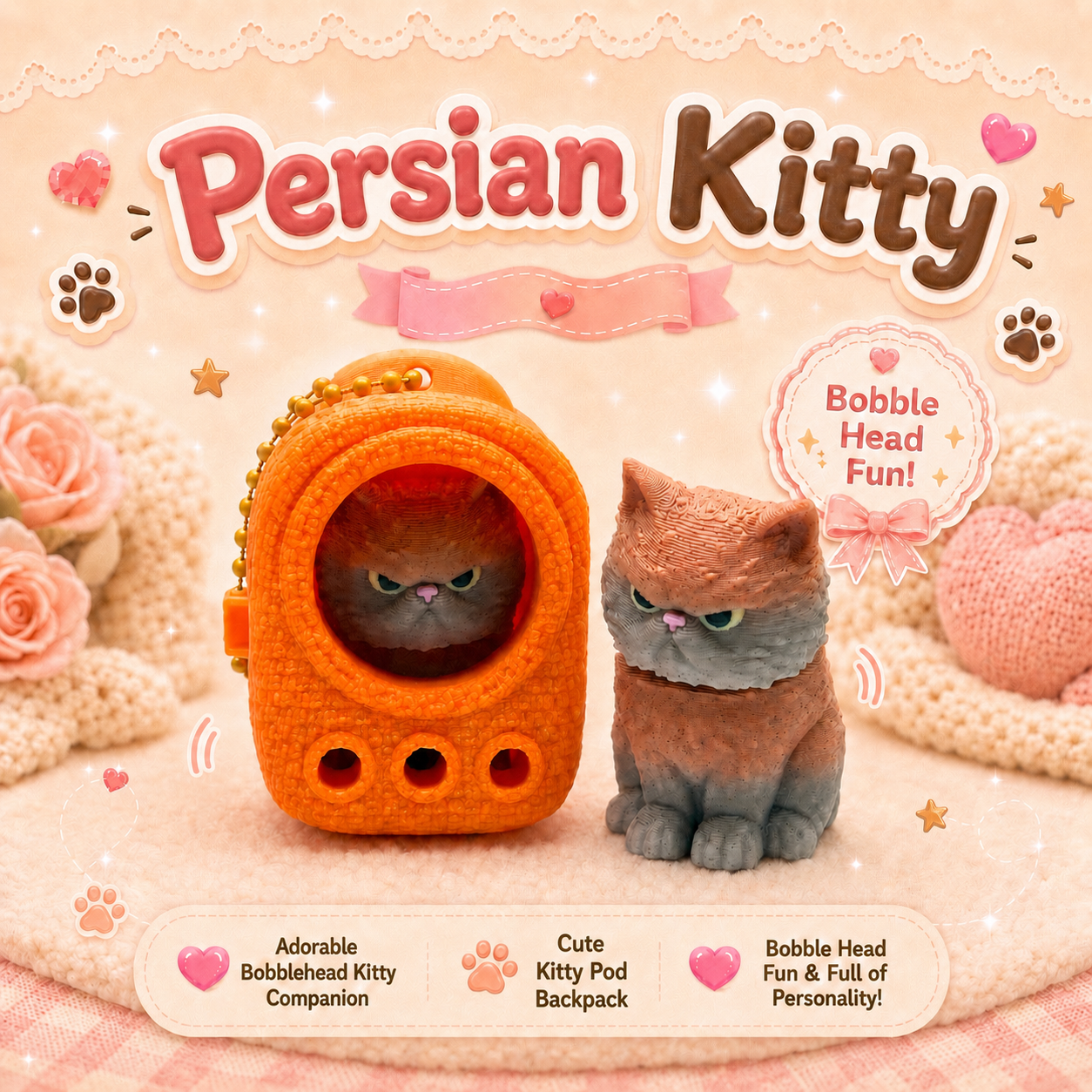 Backpack Bobble Buddies — Keychain Figurines