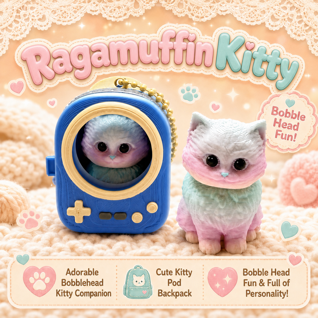 Backpack Bobble Buddies — Keychain Figurines