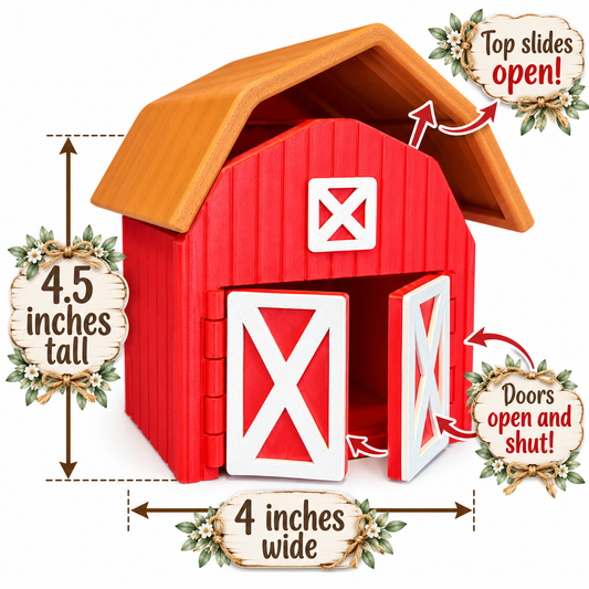 Little Red Farm Barn Mini Horse stable and Farm animal home (minis not included)