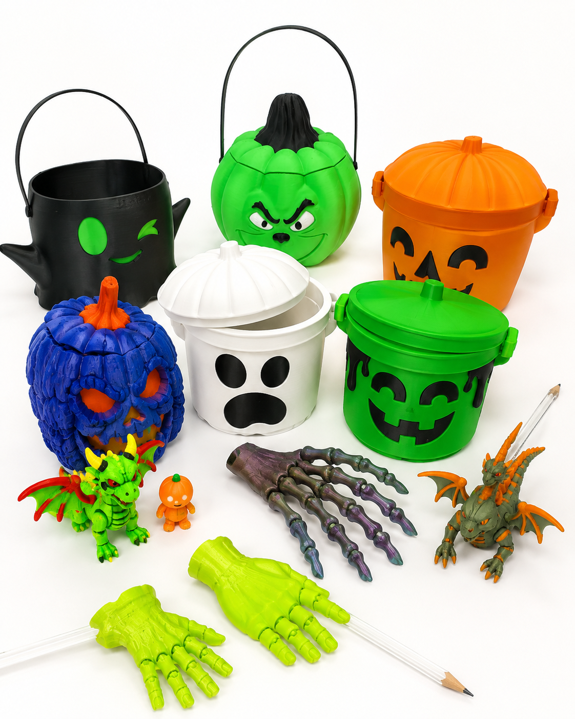 Halloween Corner -3D Printed Halloween Decor, Fidgets, Treat Buckets & spooky Collectables