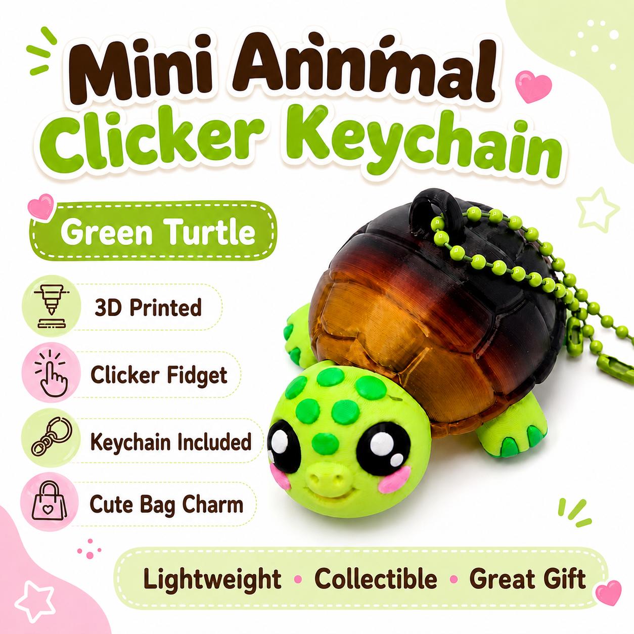 Bag Buddy's Animal Clickers Keychain Figurines — Articulated Fidget Charms