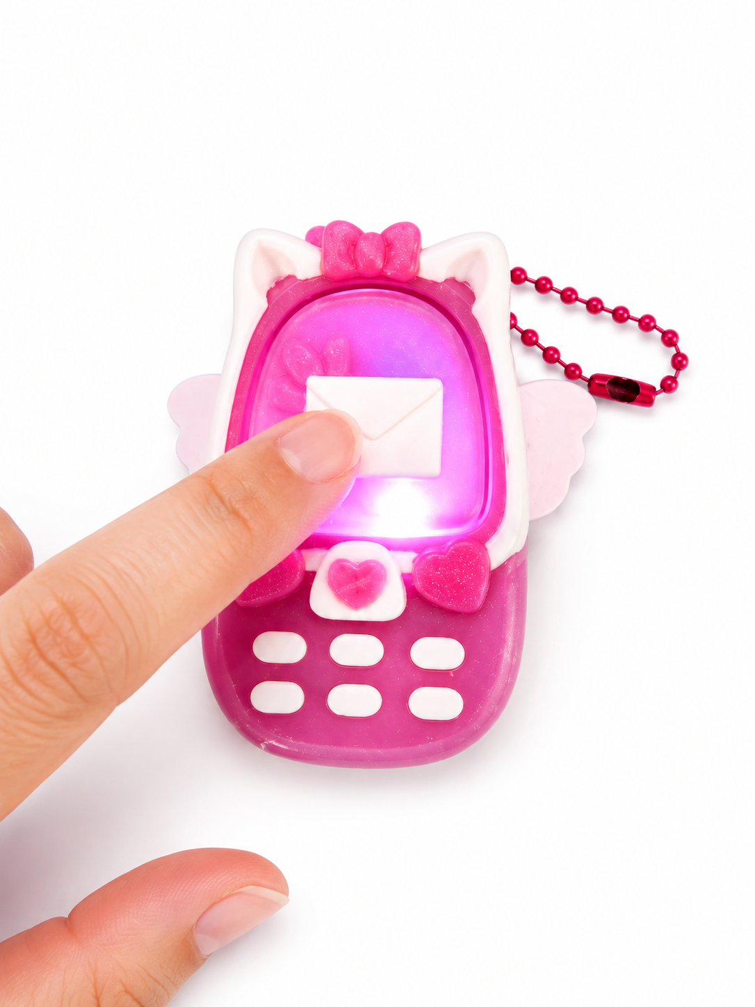 Kawaii Cellphone Shaped Sensory LED Clicker —3D Printed Winged Fidget Toy