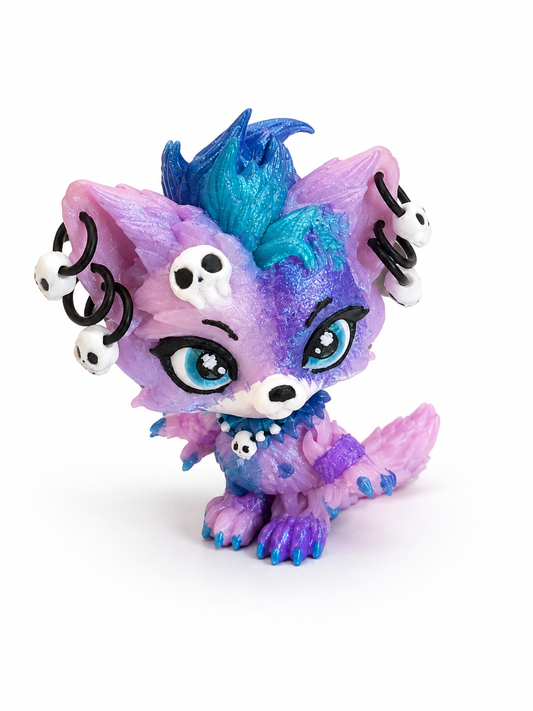 lupa Wolf mini 2.8” 5 color articulating fully 3D all around the body including gold earrings