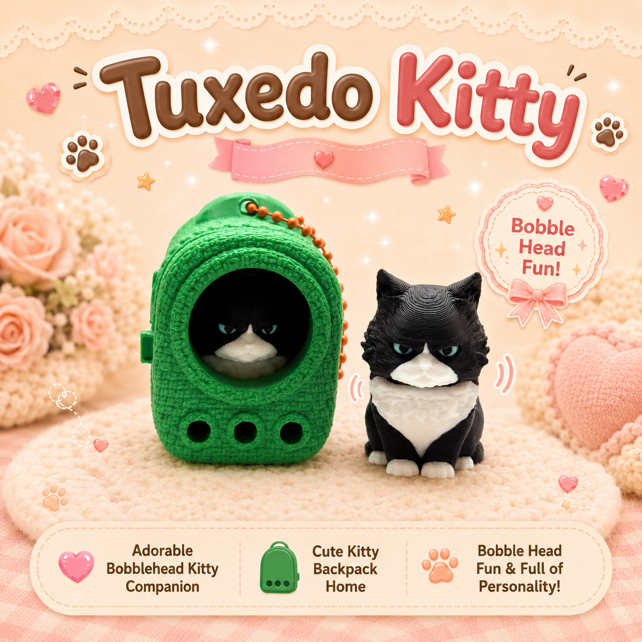 Backpack Bobble Buddies — Keychain Figurines