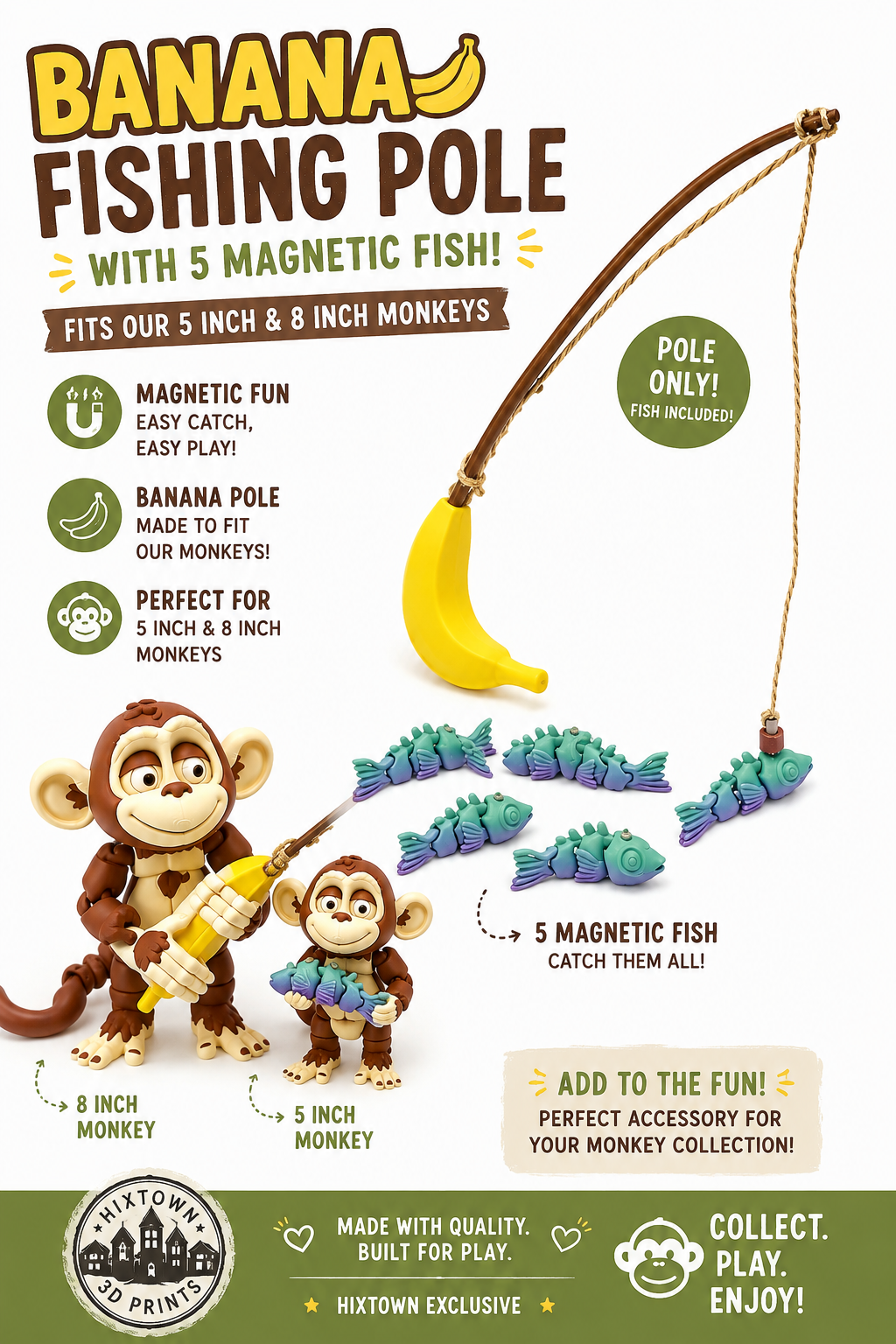 MoonKey Gear Accessories – Mix, Match & Play | 3D Printed Accessories for 5” & 8” Collectibles