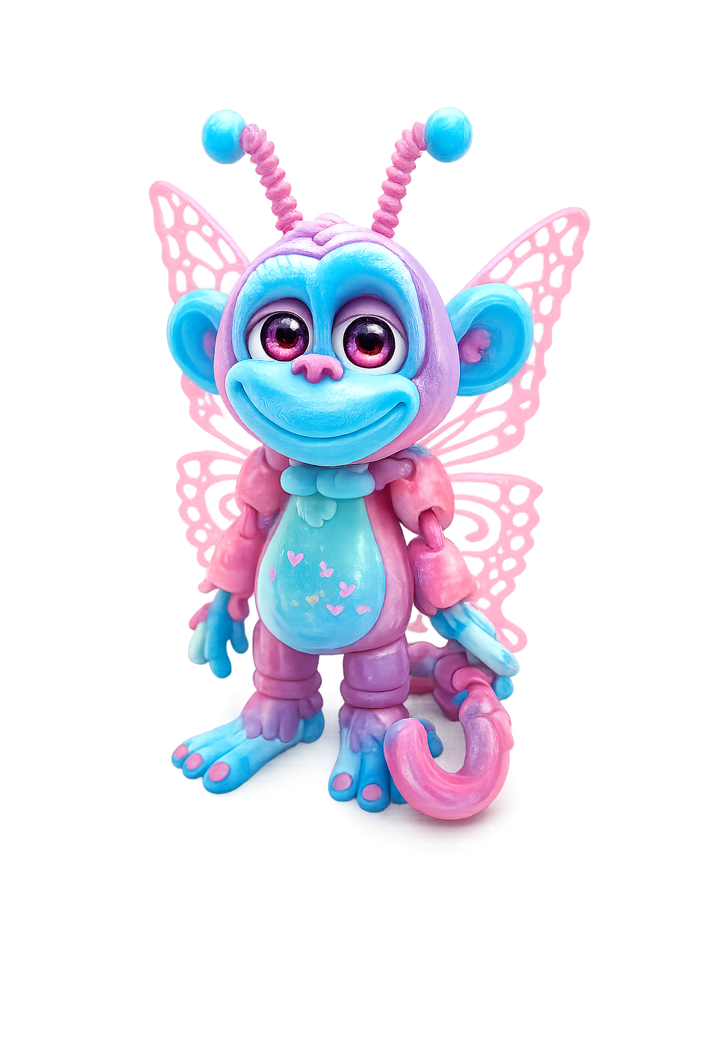9" GlitterWing Butterfly Monkey | Rare Articulated 3D Printed Collectible | HixTown