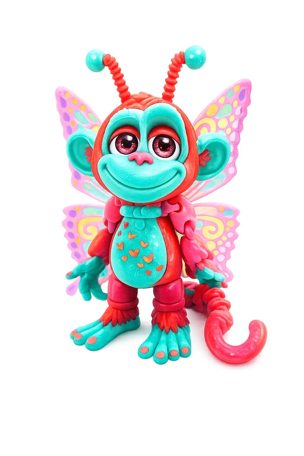 9" GlitterWing Butterfly Monkey | Rare Articulated 3D Printed Collectible | HixTown