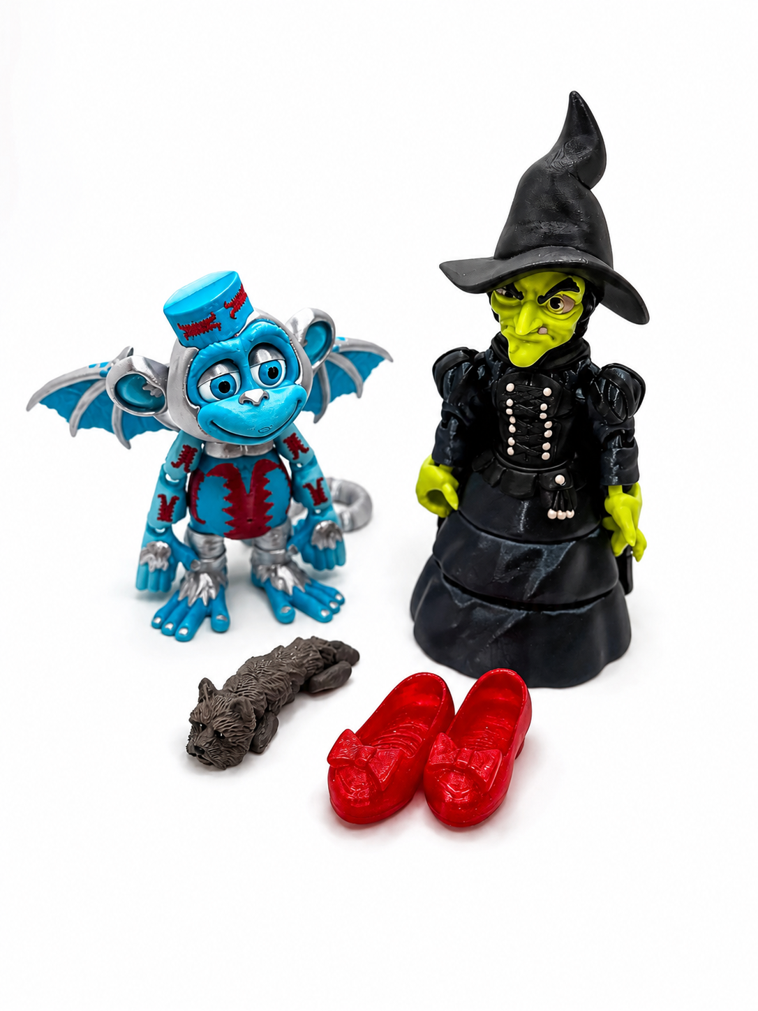 Green Witch & Flying Monkey Set — Articulated Collectible Figurines