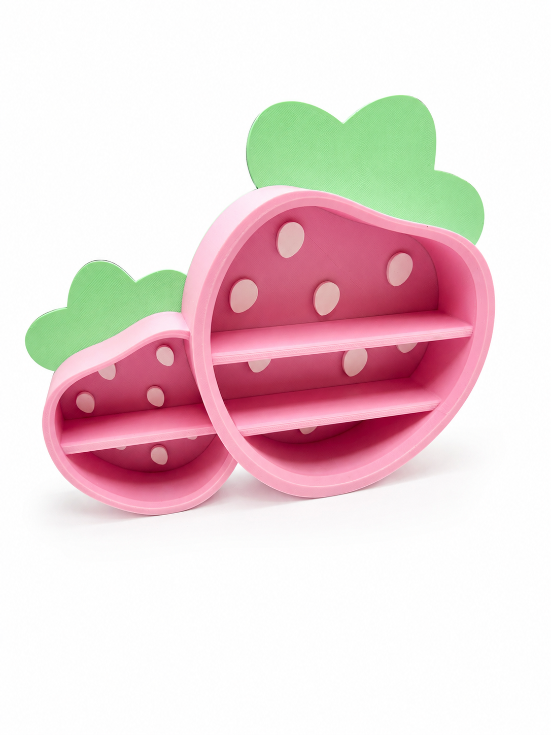 Strawberry Tiny House Shelf (Pink) | 3D Printed Display for Tiny Collectibles
