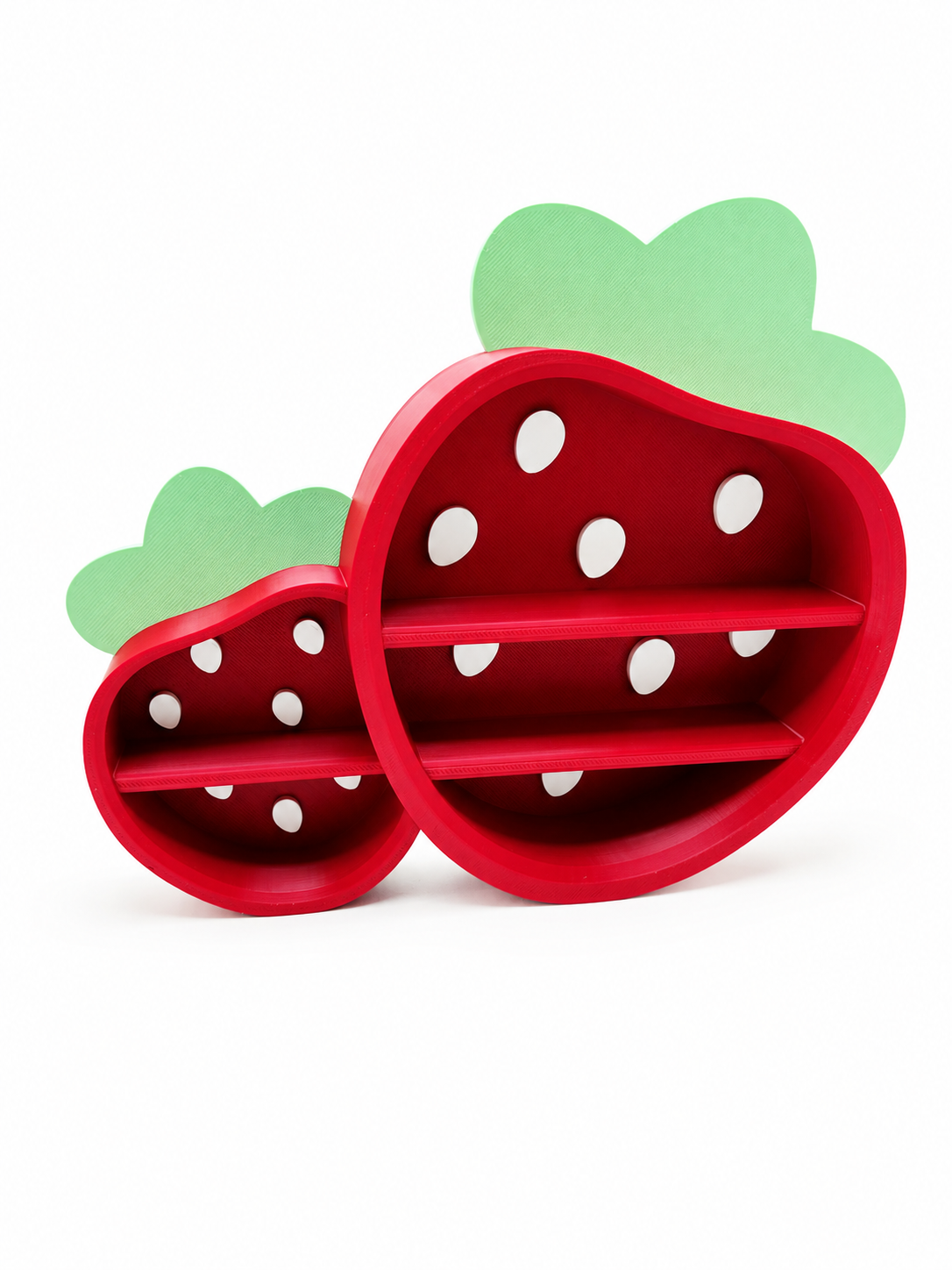 Strawberry Tiny House Shelf (Red) | 3D Printed Display for Tiny Collectibles