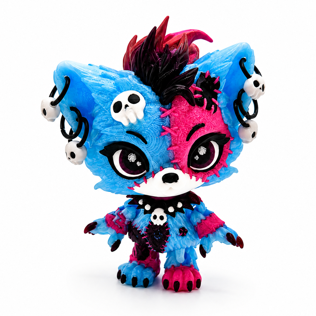 Luna Wolf Pup — Hand-Painted Articulated 3D Printed Figure