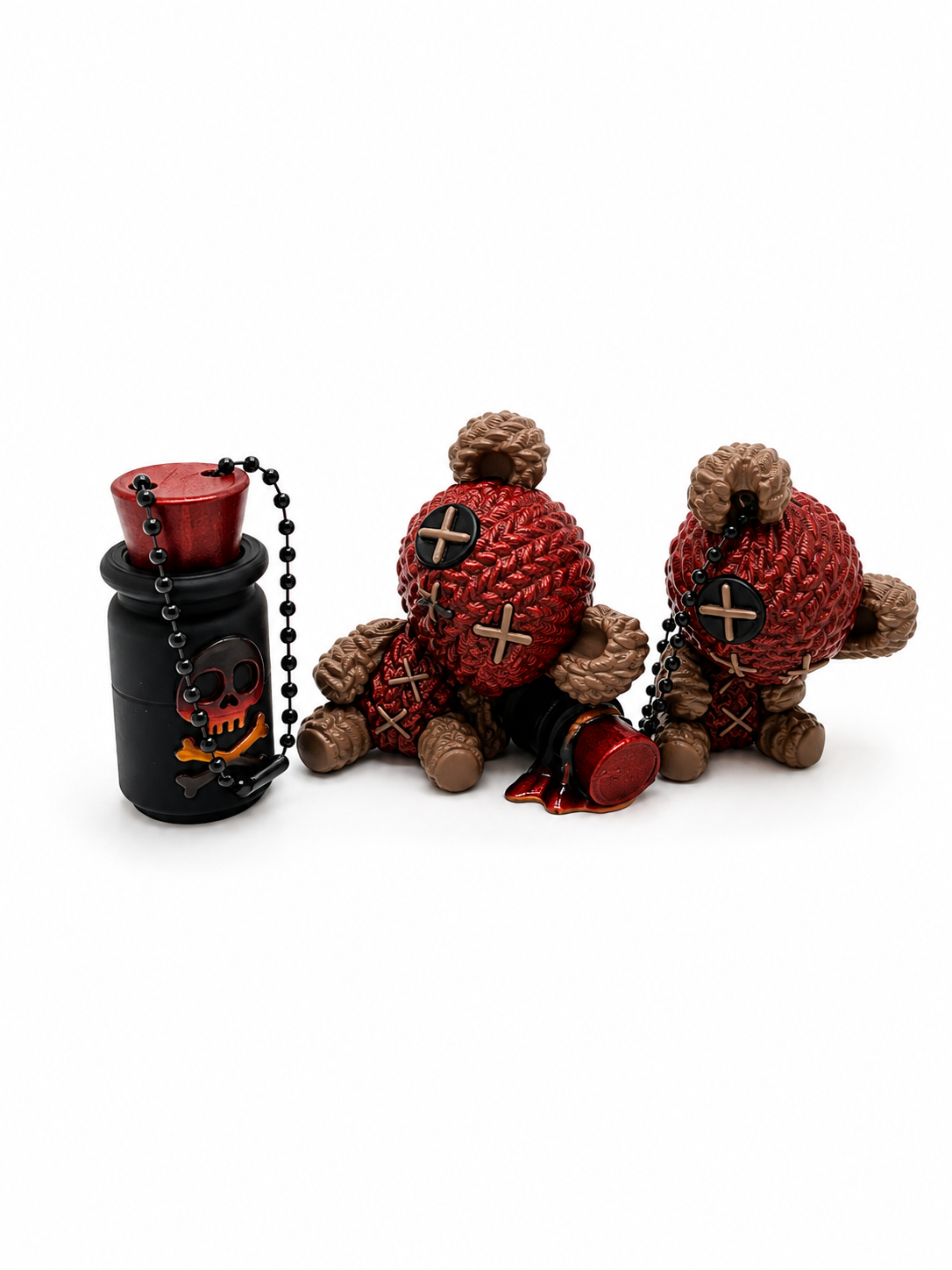 Lupa Wolf Accessories — Stuffies, Potion Bottles & Skull Earrings | 3D Printed Voodoo Add-Ons