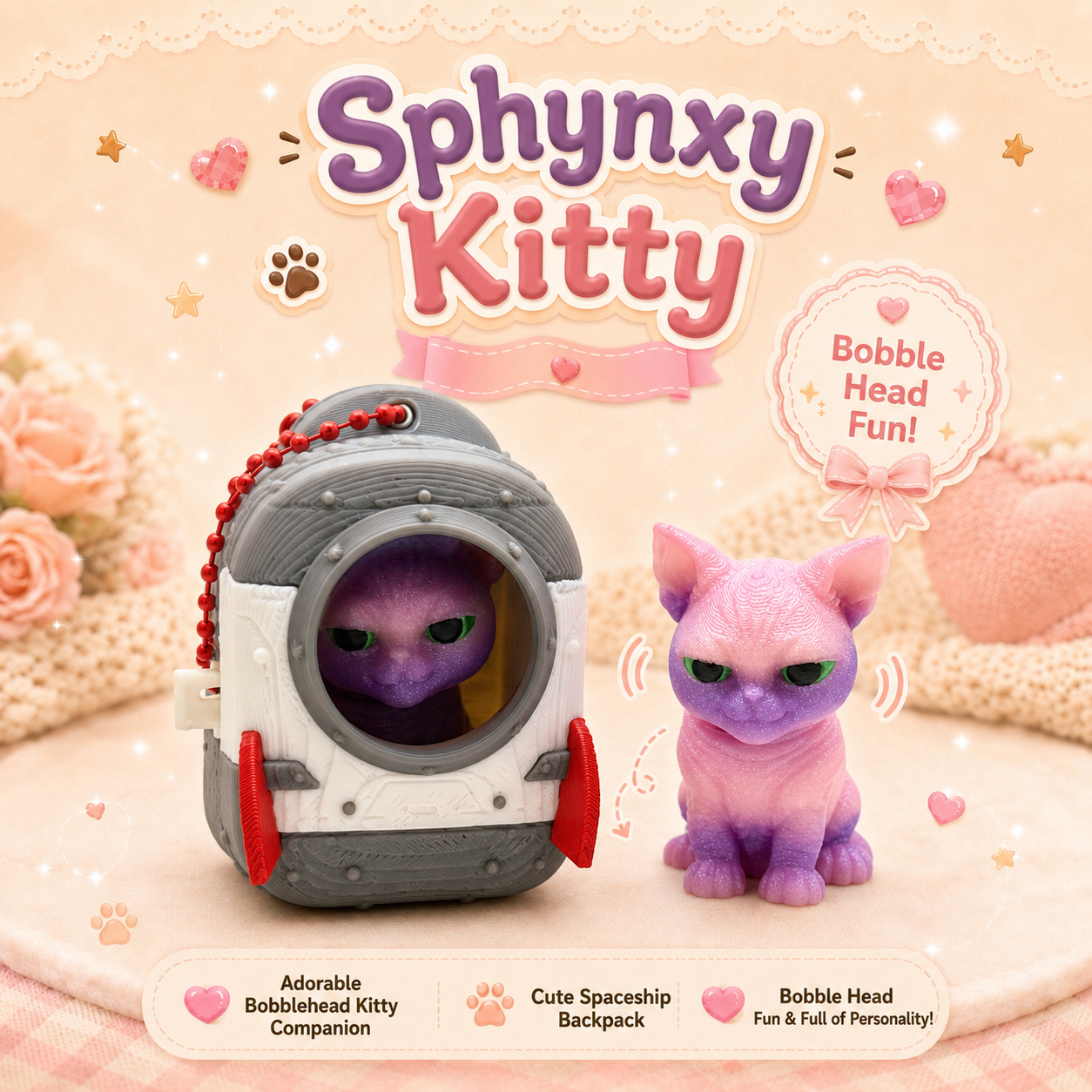 Backpack Bobble Buddies — Keychain Figurines