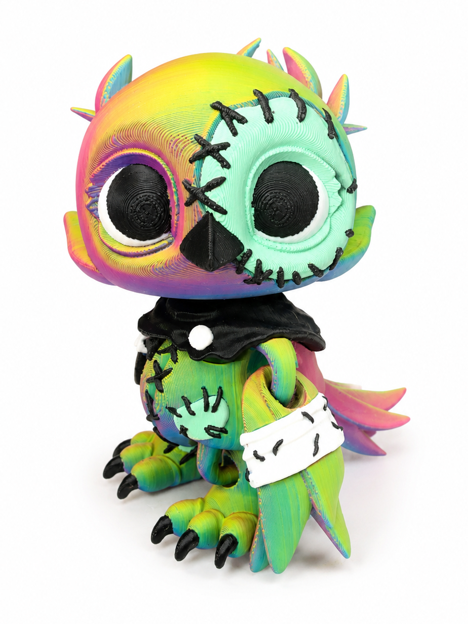Crowlie Owl 5" — Hand-Painted Articulated 3D Printed Figure