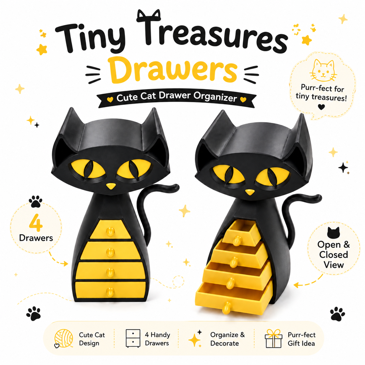Tiny Treasures Drawers | 3D Printed Decorative Mini Drawer Organizer