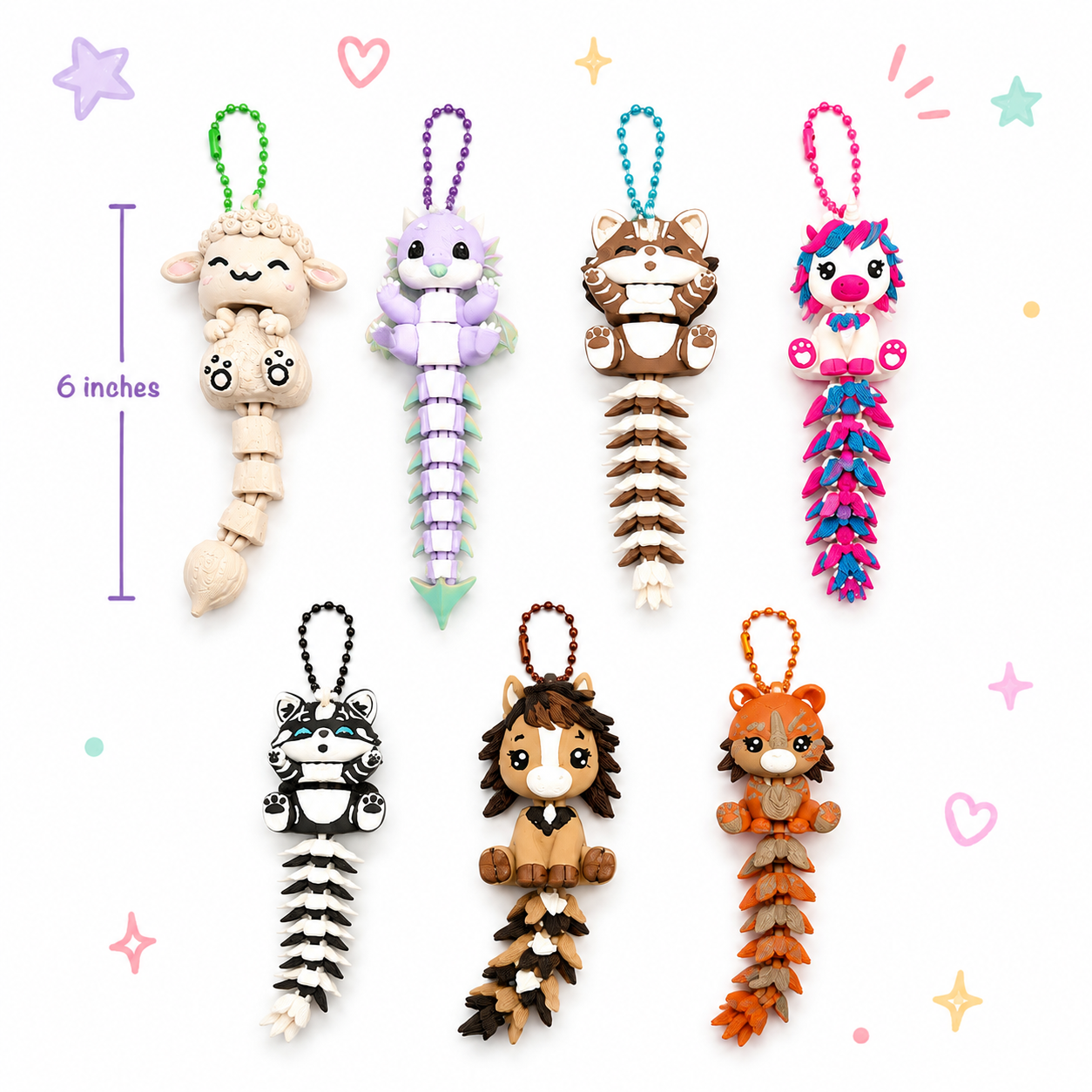 Bag Buddies Keychains — Articulated 3D Printed Figurine