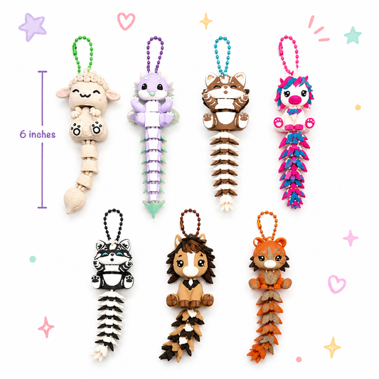 Bag Buddies Keychains — Articulated 3D Printed Figurine