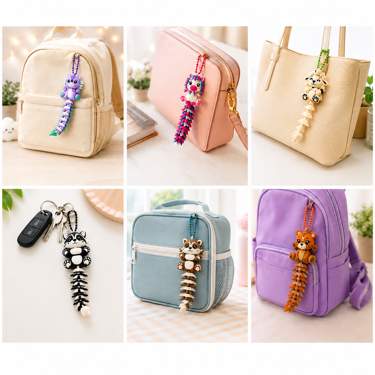 Bag Buddies Keychains — Articulated 3D Printed Figurine