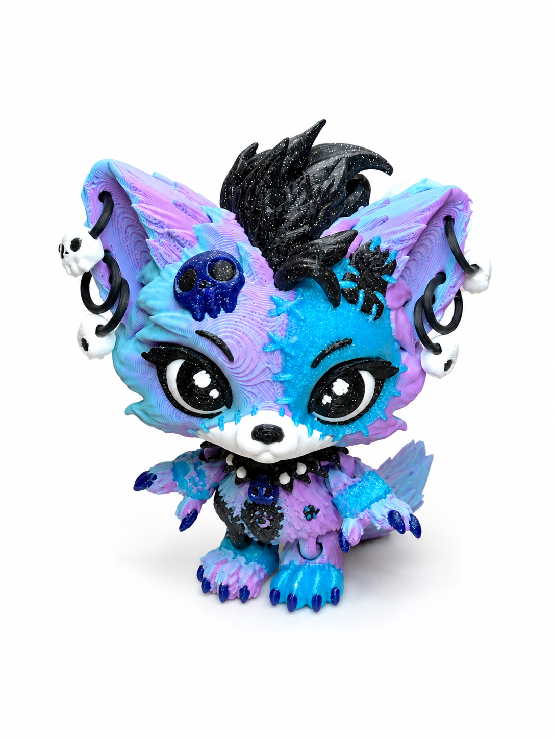 2.8" Baby lupa Wolf Pup  Articulating 3D