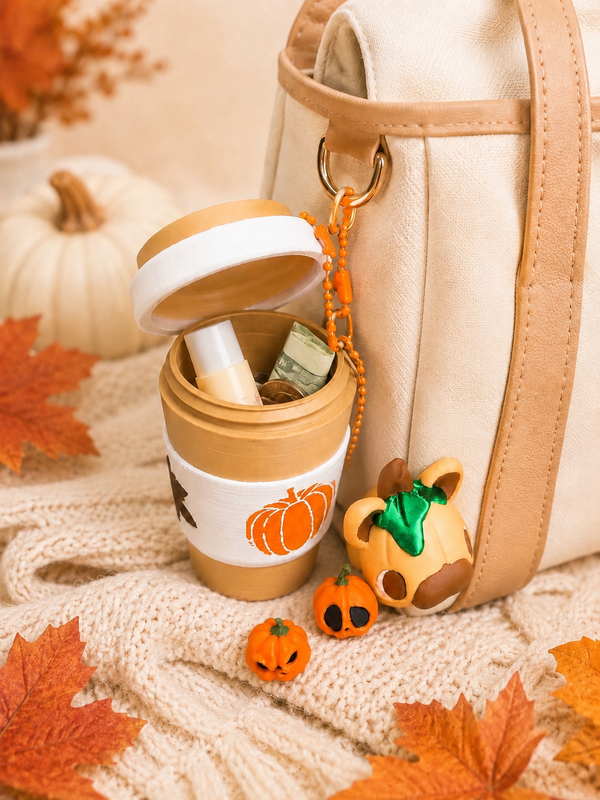 Pumpkin Boop Late Cup Bag Buddy Keychain
