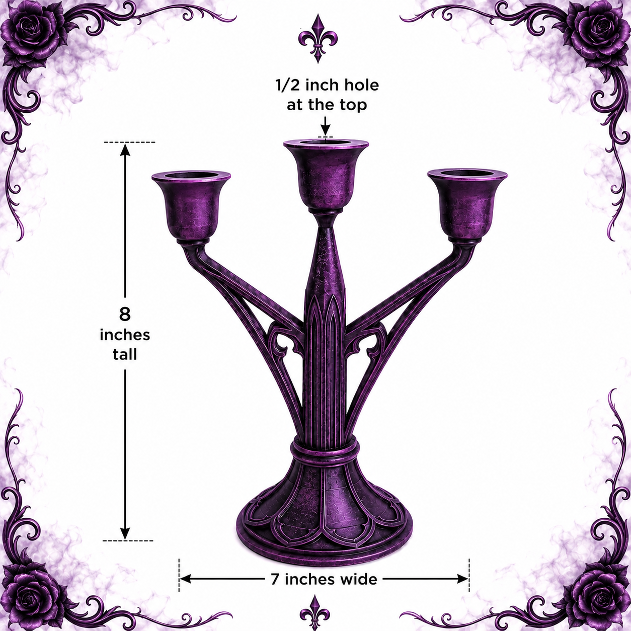 Ornate Gothic Candlestick Holder | Victorian-Inspired Gothic Decor