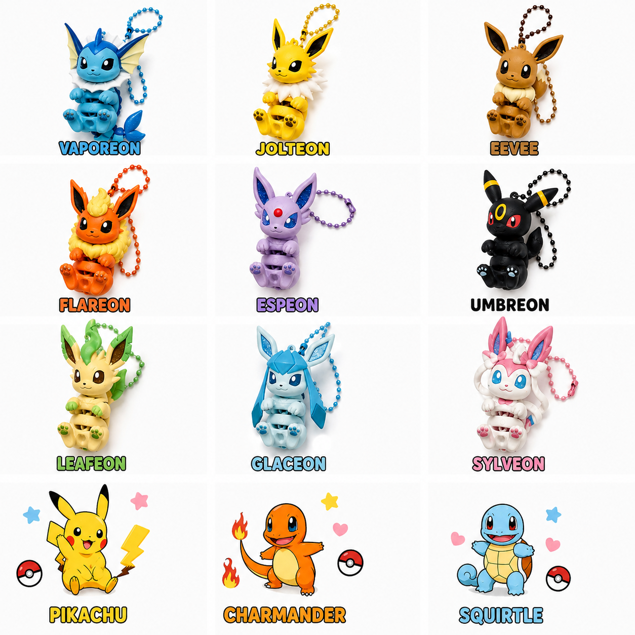 Cute Evolution KeyChains 5.5"