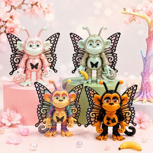 Mini Butterfly Glitterwing Collection 2.5" - with fairy tree colors, & Banana