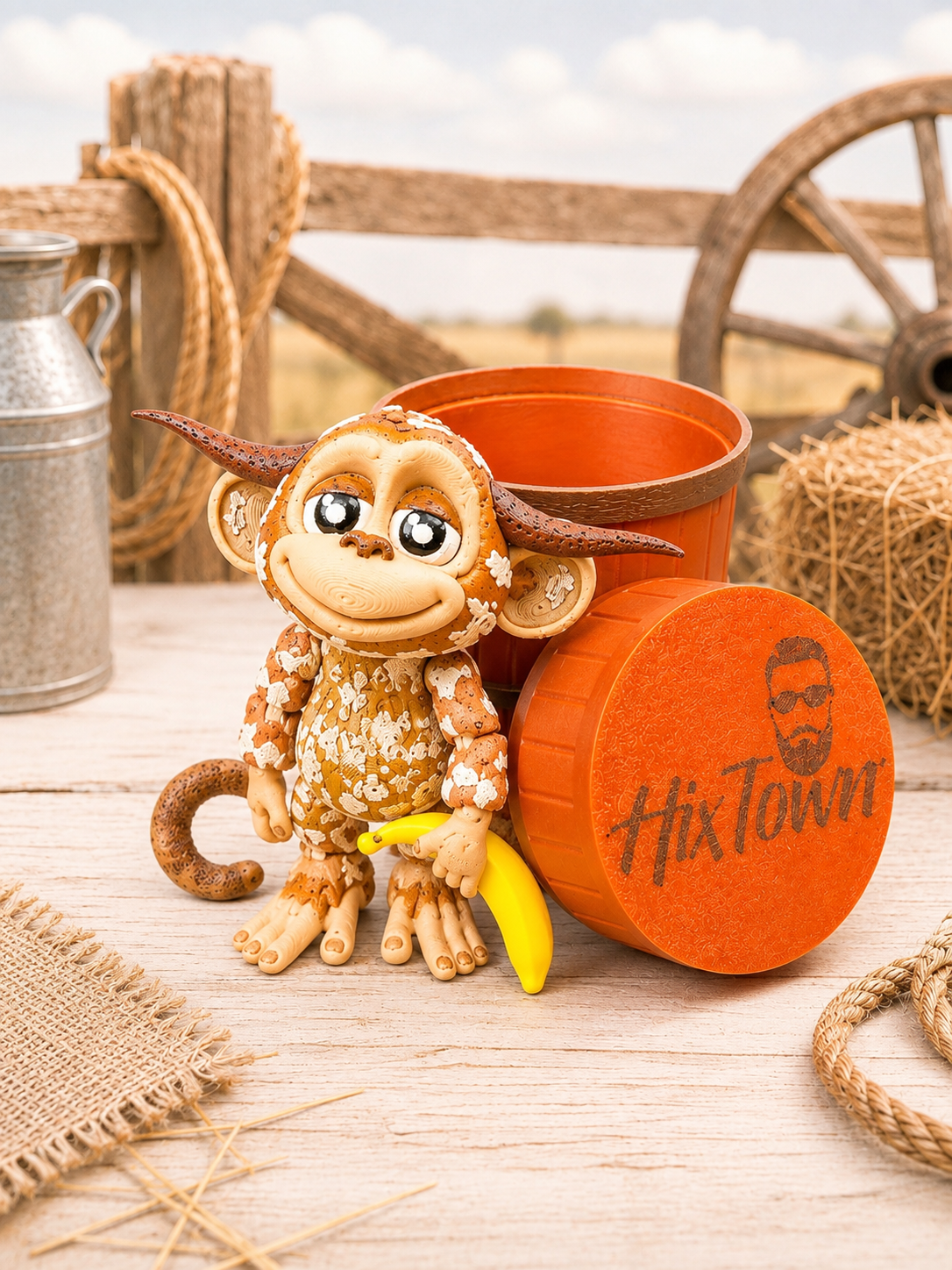 2.5" Barrell Buddy's Monkey & banana. (Barrells sold seperately)