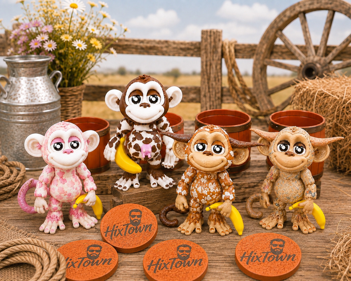2.5" Barrell Buddy's Monkey & banana. (Barrells sold seperately)