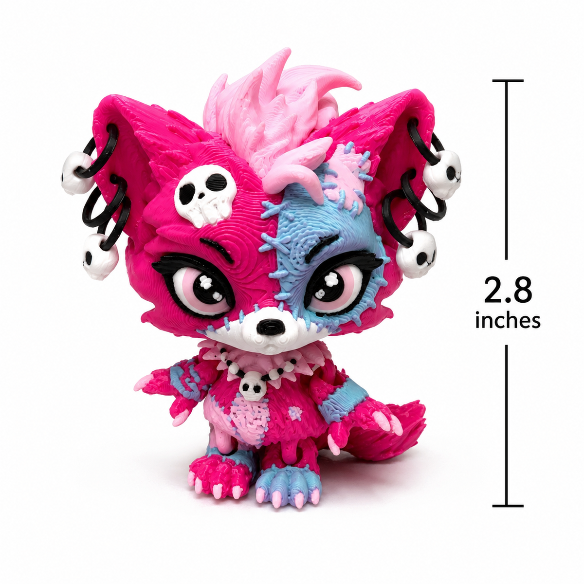 2.8" Baby lupa Wolf Pup  Articulating 3D