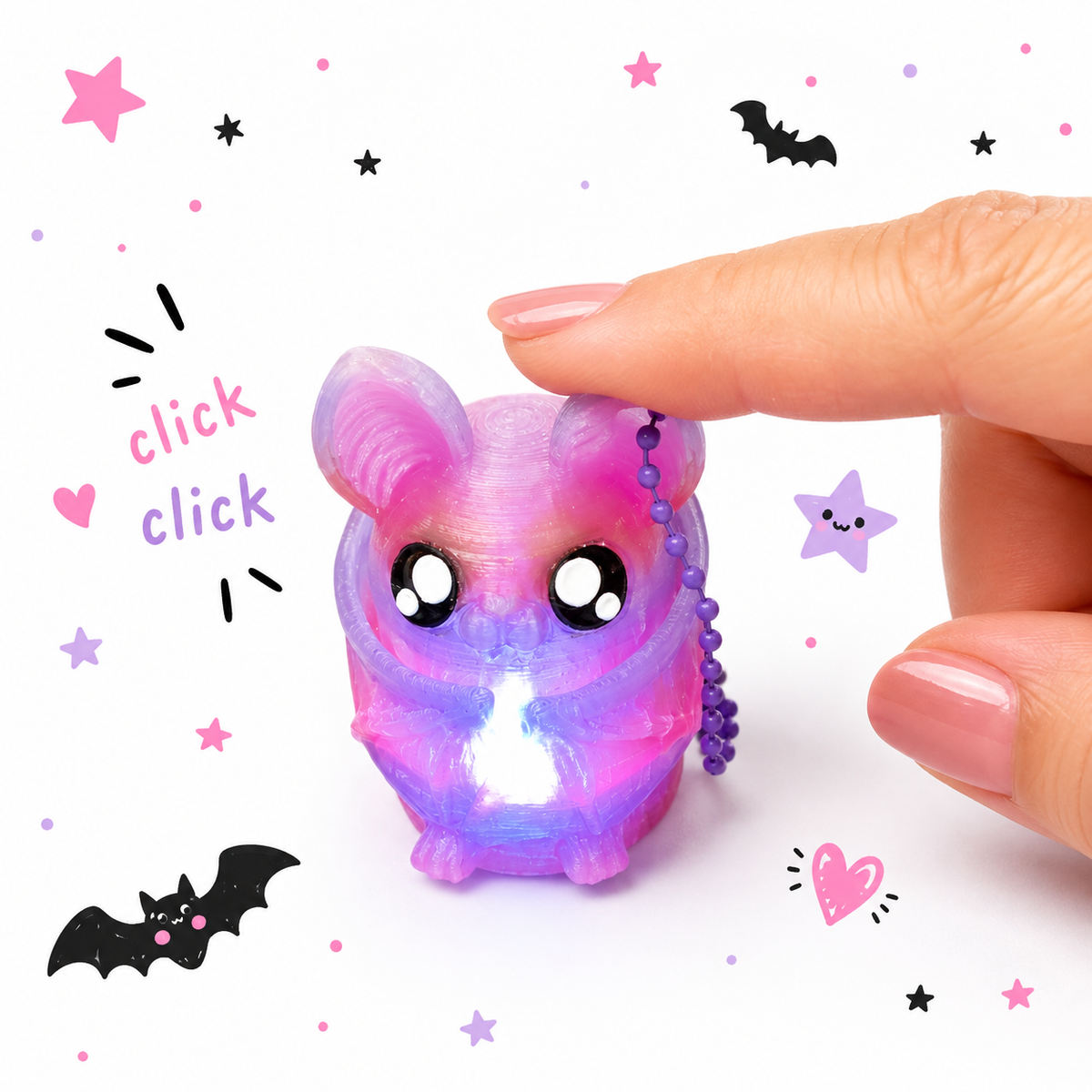 Halloween Sensory Fidgets LED Clickers- Pencil toppers and more 3d printed