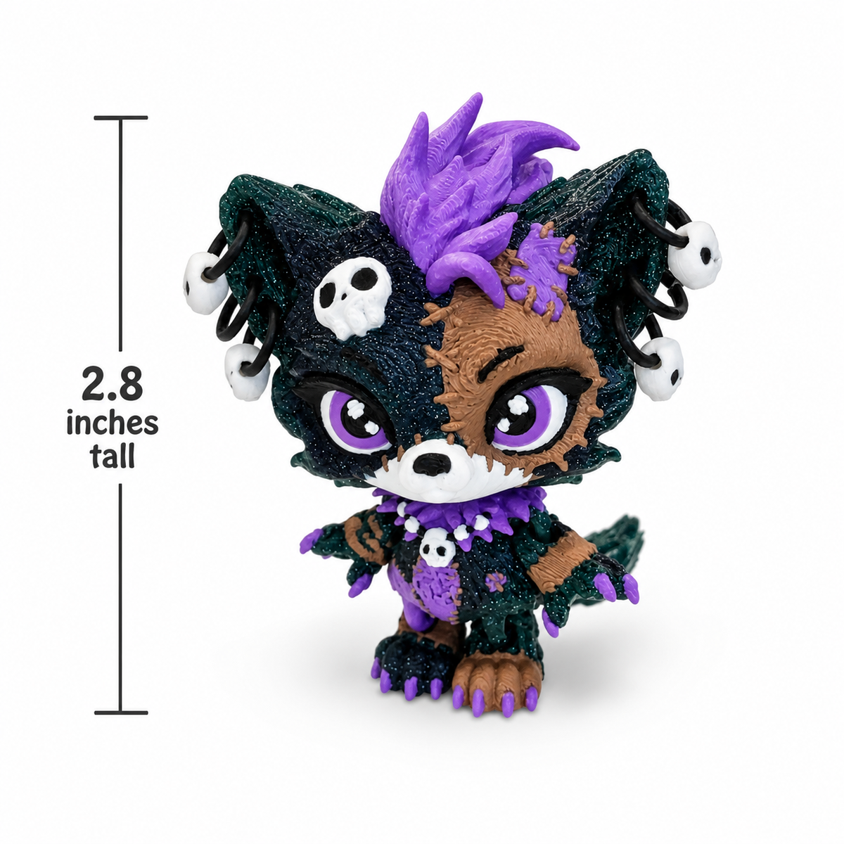 2.8" Baby lupa Wolf Pup  Articulating 3D
