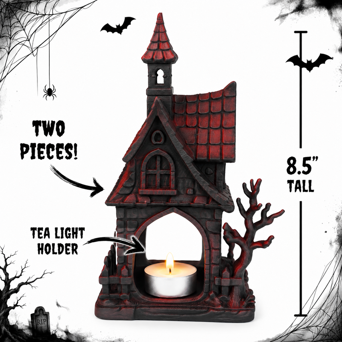 Spooky Corner Tea Lights — 3D Printed Gothic Halloween Décor