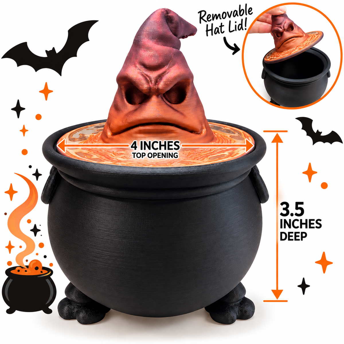 Boo Buckets & Containers -3D Printed Halloween Decor, Fidgets, Treat Buckets & spooky Collectables