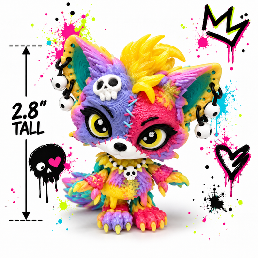 2.8" Baby lupa the voodoo Wolf Pup  Articulating 3D