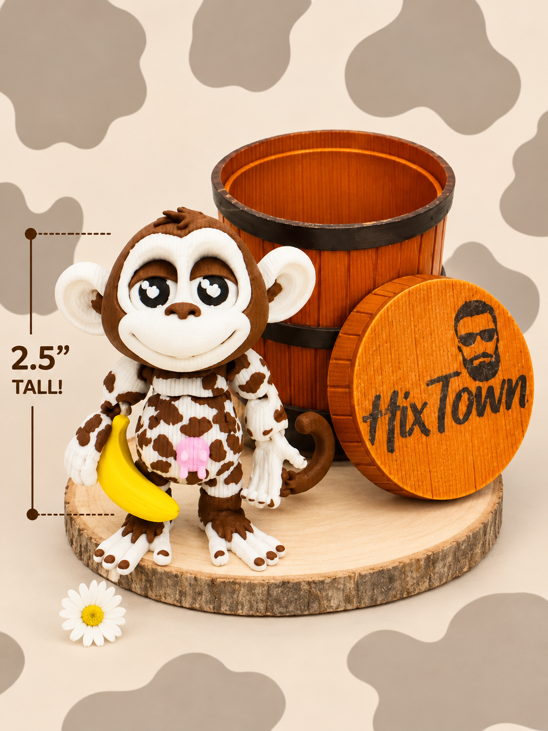 2.5" Barrell Buddy's Monkey & banana. (Barrells sold seperately)