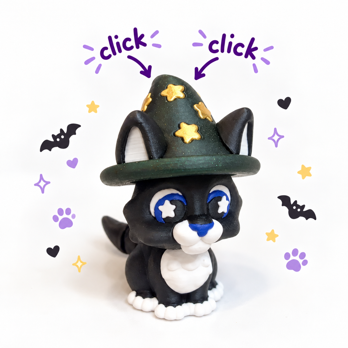 Halloween Sensory Fidgets LED Clickers- Pencil toppers and more 3d printed