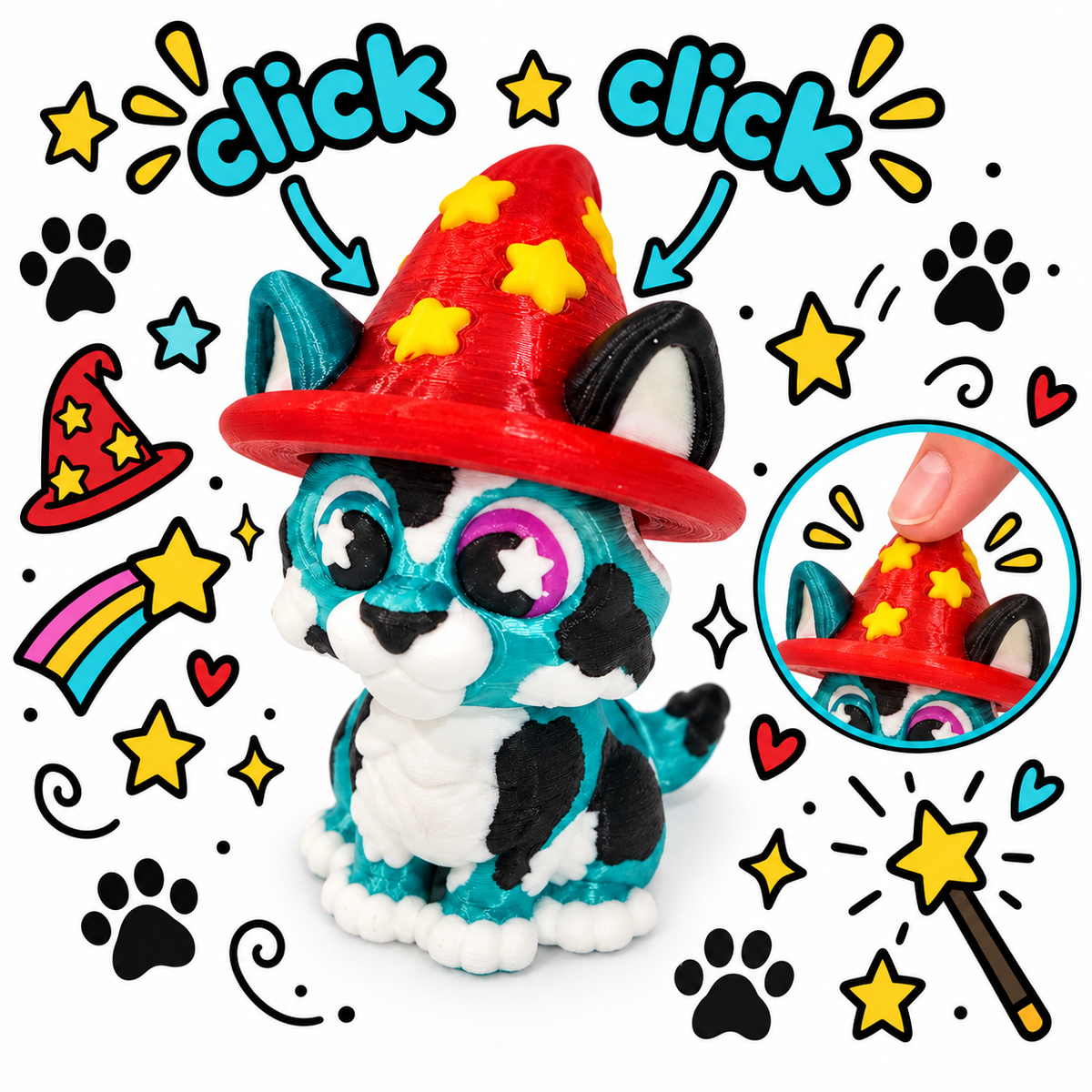 Halloween Sensory Fidgets LED Clickers- Pencil toppers and more 3d printed
