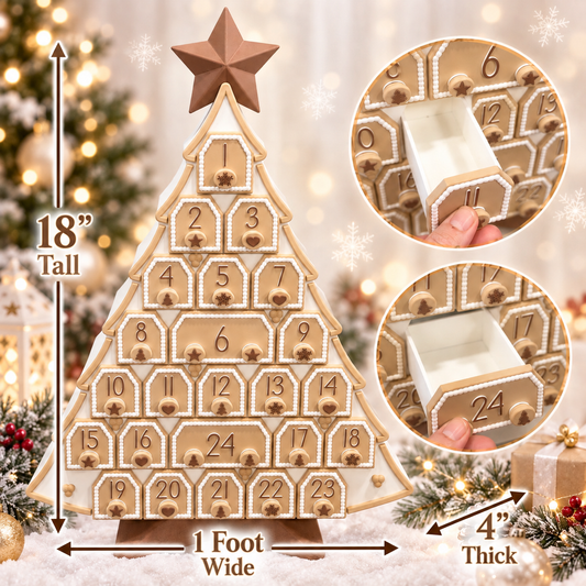 Christmas Tree Advent Calendar – 24 Drawer Reusable Holiday Keepsake