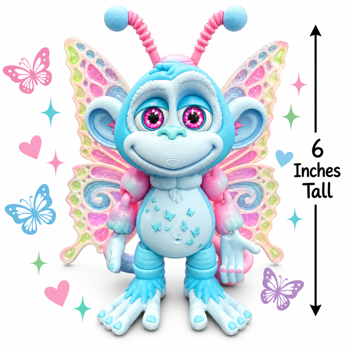 6" Glitterwing Butterfly Monkey