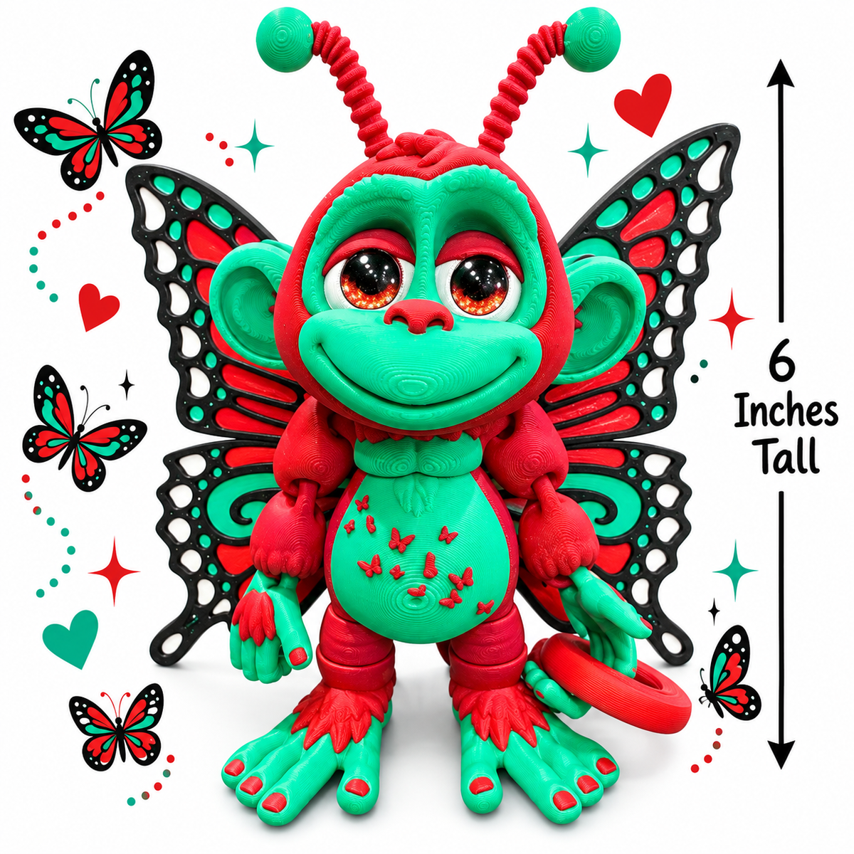 6" Glitterwing Butterfly Monkey