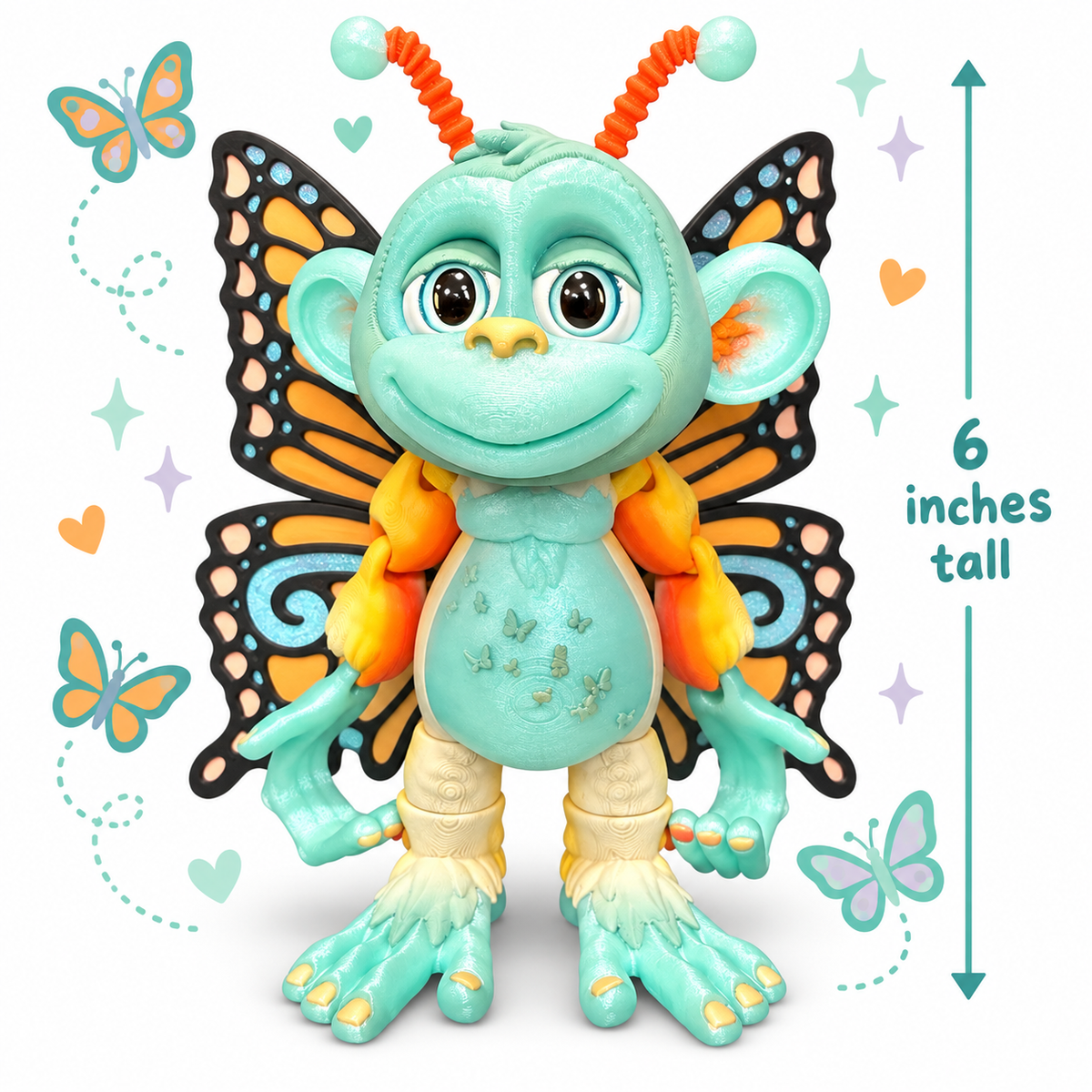 6" Glitterwing Butterfly Monkey