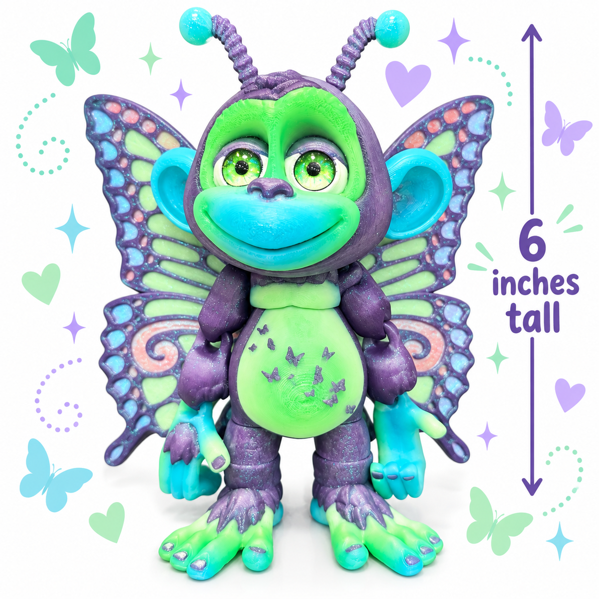 6" Glitterwing Butterfly Monkey