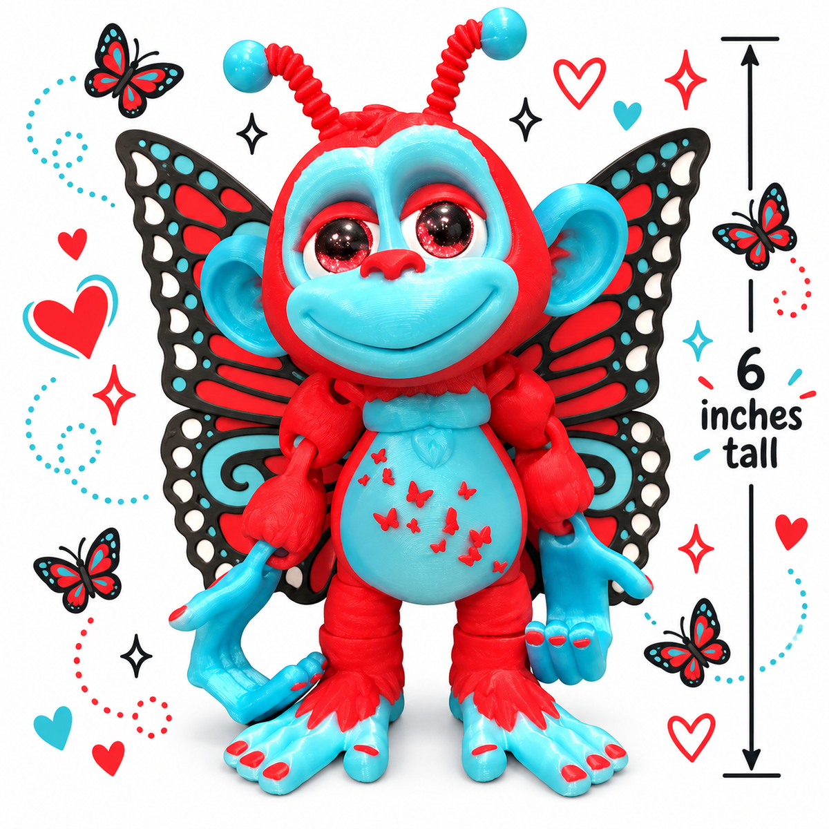 6" Glitterwing Butterfly Monkey