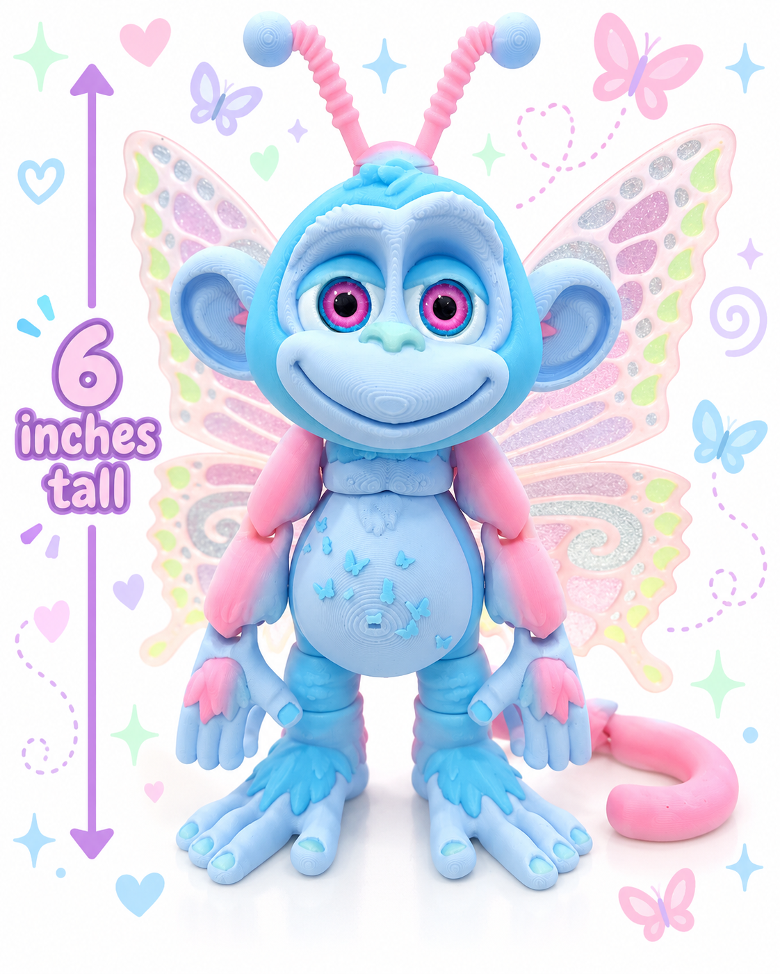 6" Glitterwing Butterfly Monkey
